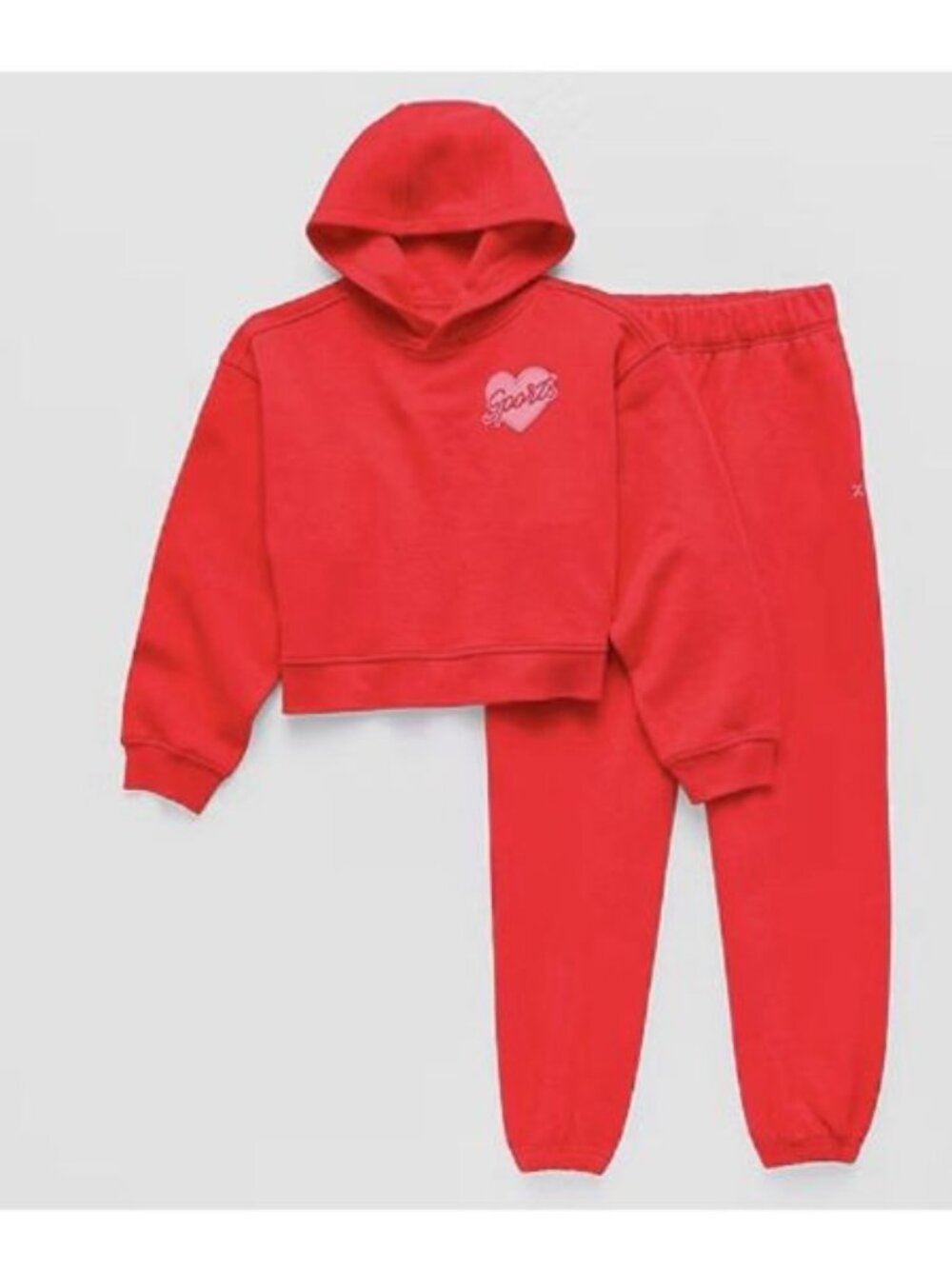 Xersion Size XXS (4-5) Girls Tomato Red Fleece Sport Hoodie And Pants. New